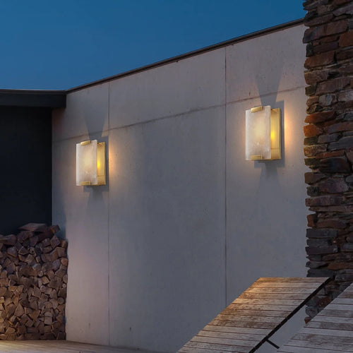 applique murale led en marbre et cuivre pour intérieur moderne - vue 2 sur 16