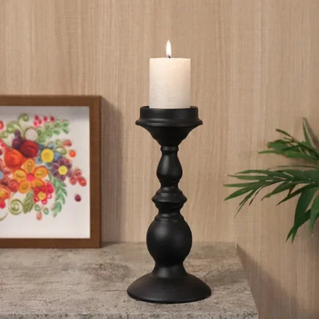 bougeoir en fer noir style nordique pour décoration et mariage - vue 10 sur 9