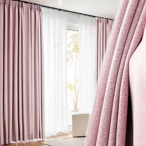 Rideau occultant aspect lin moderne salon chambre - vue 8 sur 11