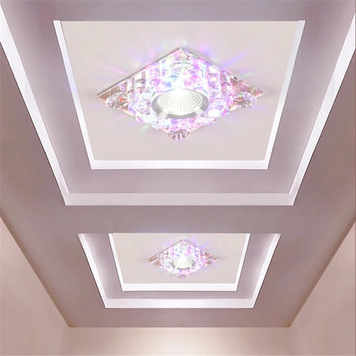 plafonnier led rgb carré en cristal pour décoration intérieure variée - vue 4 sur 24