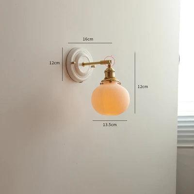 Applique LED nordique japonaise cuivre blanc - vue 17 sur 23