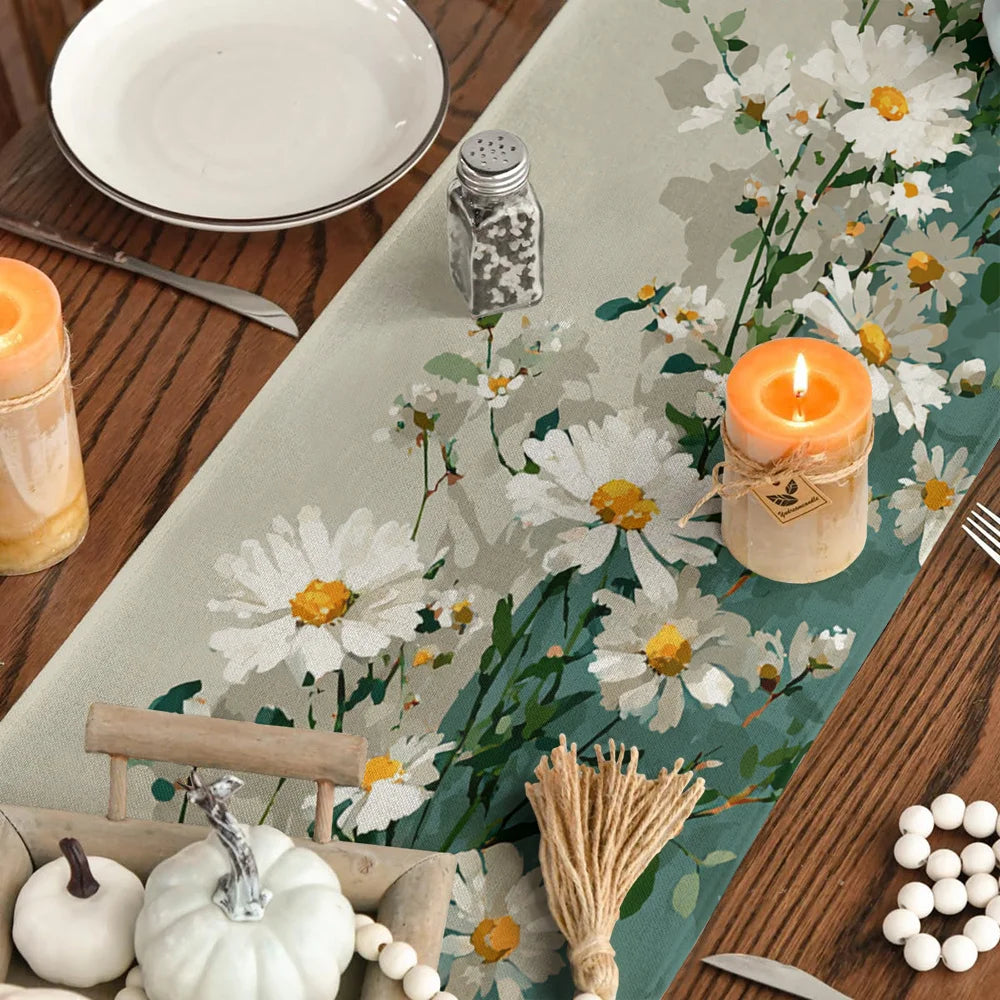Chemin de table floral aquarelle papillons style printanier - vue 5 sur 7