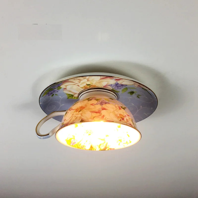 Tasse à LED plafonnier nordique Restaurant café couloir lumière d'entrée plafonnier moderne décoration de plafond - vue 16 sur 16