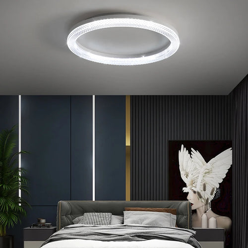 lustre led anneau plafonnier décoration maison luminaire - vue 5 sur 10