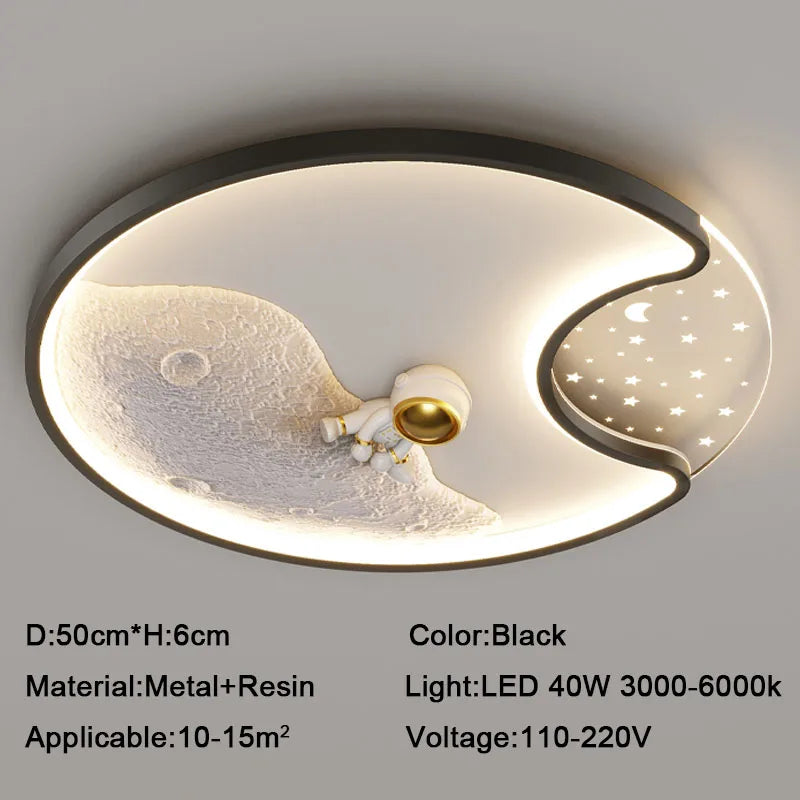 plafonnier led astronaute moderne pour chambre d'enfants - vue 8 sur 10