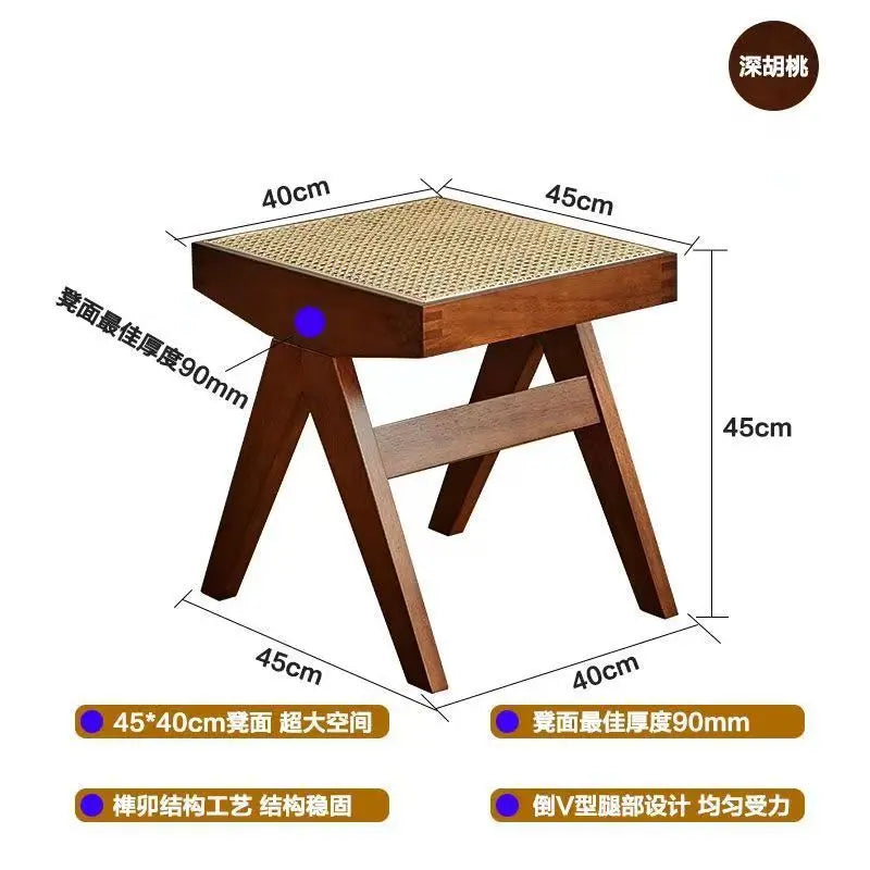 banc en rotin tressé style japonais ancien pour petit espace - vue 12 sur 18