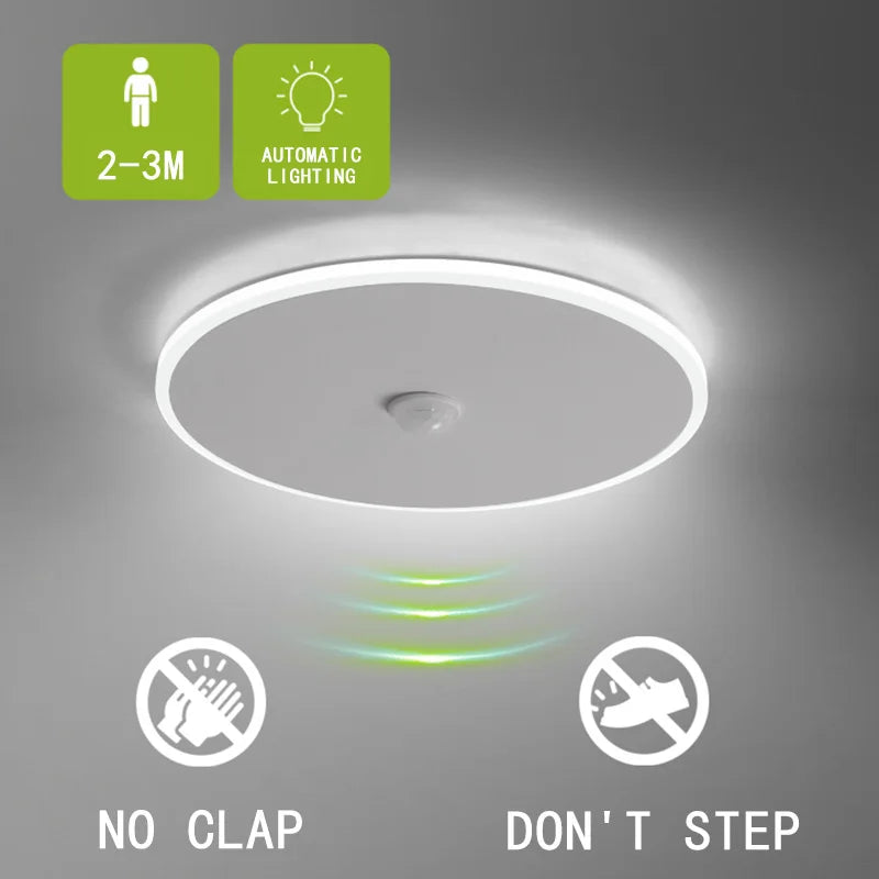 plafonnier led à induction avec capteur de mouvement humain - vue 4 sur 10