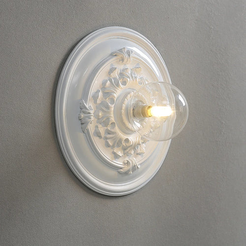 applique murale ronde vintage sculptée design française - vue 2 sur 8