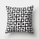 housse de coussin noire et blanche géométrique ondulée décorative