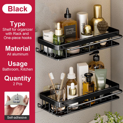etagère murale sans perçage pour rangement de salle de bain et cuisine - vue 11 sur 30