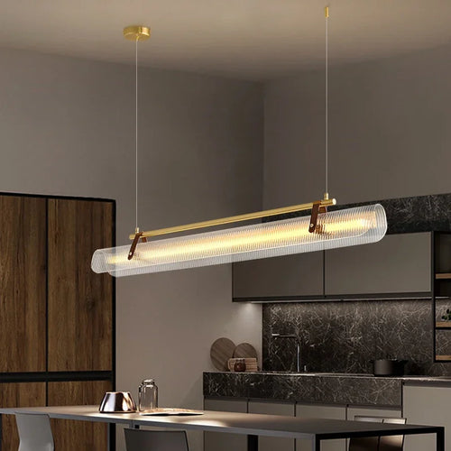 lustre en acrylique avec ceinture led pour éclairage moderne - vue 2 sur 11