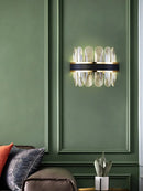 lustre en cuir led cristal luxueux rond suspendu moderne