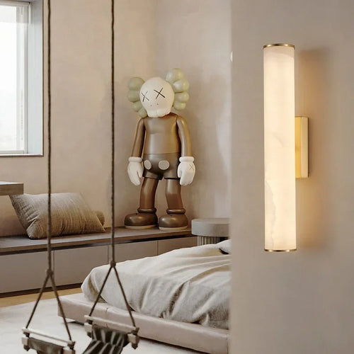 applique murale en marbre naturel avec éclairage moderne décoratif - vue 5 sur 9