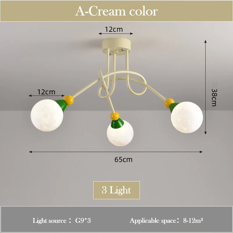 plafonnier 3d lune bulle pour chambre enfant décoration magique - vue 6 sur 6