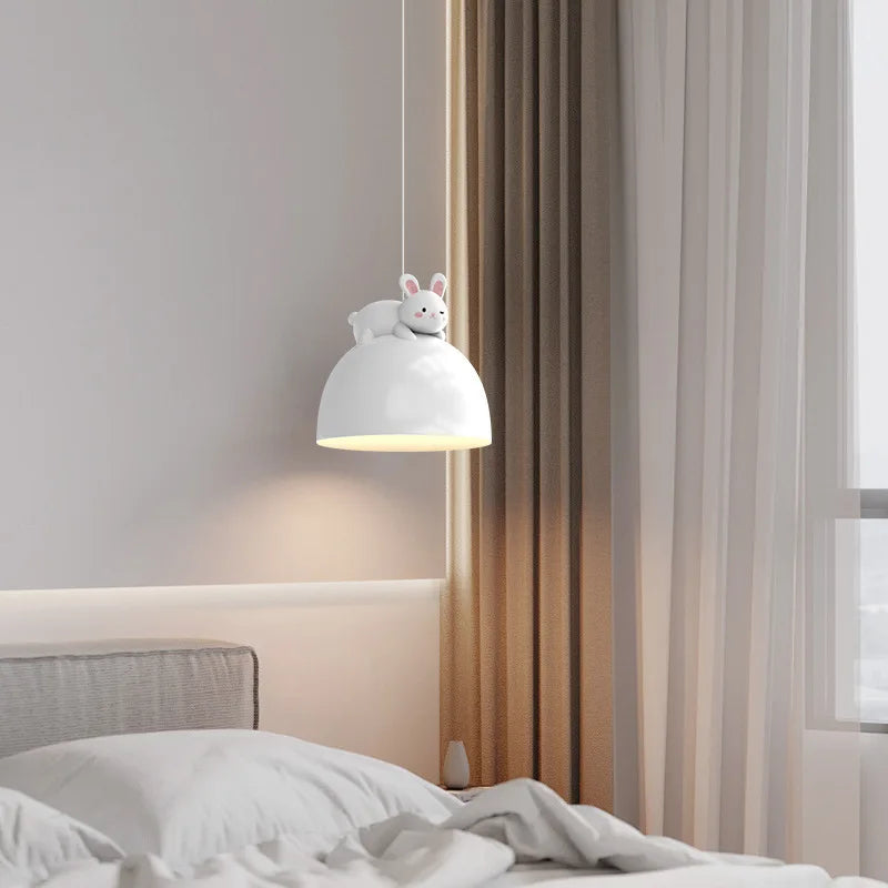 lustre mignon pour chambre d'enfant avec nœud lapin - vue 4 sur 12