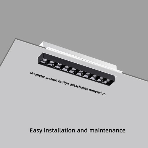 plafonnier led encastrable linéaire créatif sans rebord magnetique - vue 3 sur 5