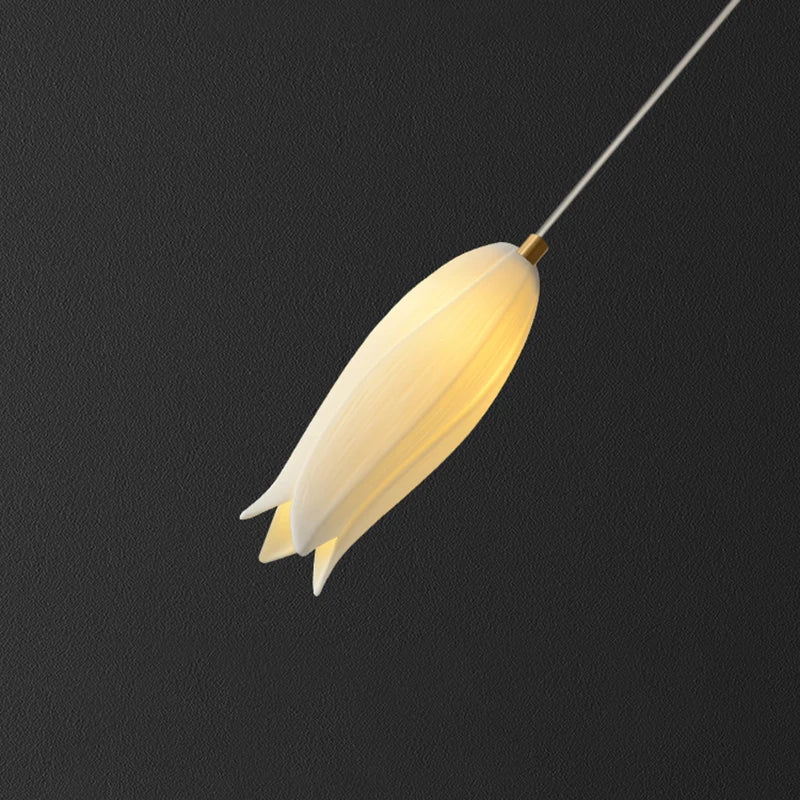 lustre en céramique tulipe pour lampe suspension led rotation duplex - vue 4 sur 11