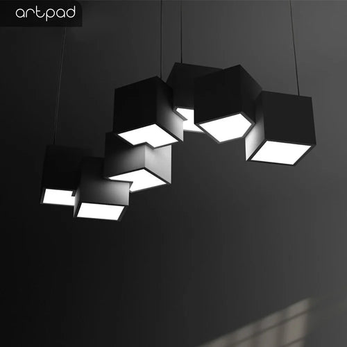 suspension led créative luminaire cube pour intérieur - vue 2 sur 10