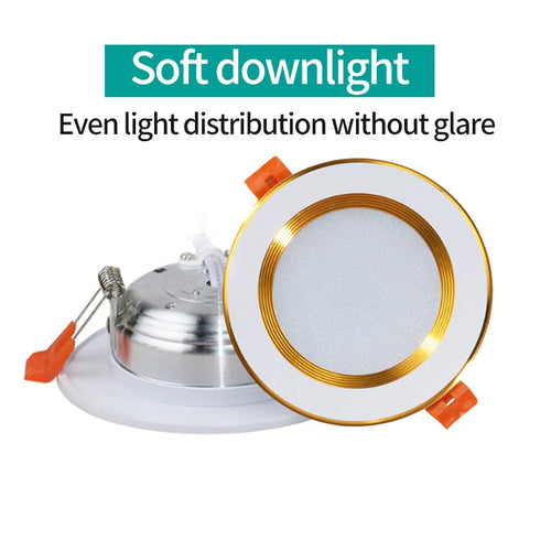 Foco LED empotrable redondo para cocina, lámpara de 7W, 9W, 12W, 15W, 18W, CA 220V,  impermeable, blanco cálido y frío - vue 2 sur 9
