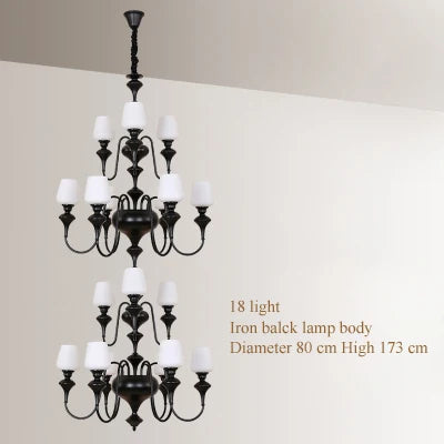 lustre à led en cuivre noir pour décoration d'hôtel élégant - vue 14 sur 22