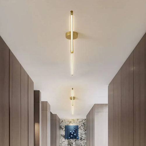 lustre moderne led pour allée murale miroir ligne décoration maison - vue 3 sur 12