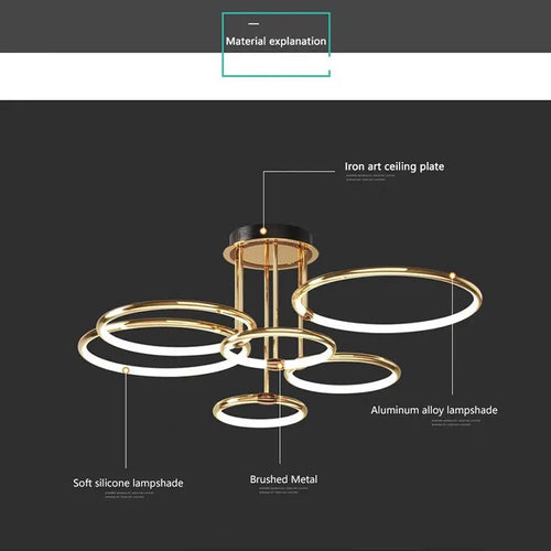 Plafonnier LED noir doré - vue 7 sur 14
