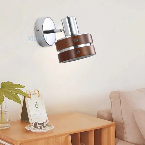 applique murale led bauhaus bois rétro pour lecture - vue 7 sur 8