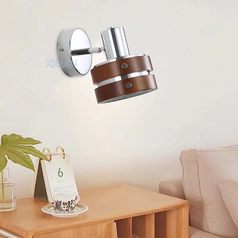 applique murale led bauhaus bois rétro pour lecture - vue 6 sur 8