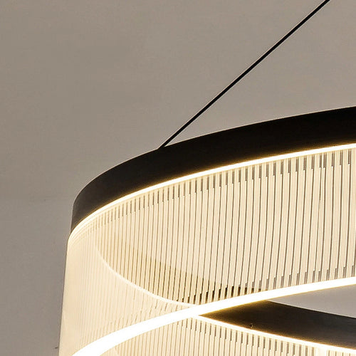 lustre à led circulaire en aluminium et acrylique pour intérieur décoratif - vue 7 sur 24