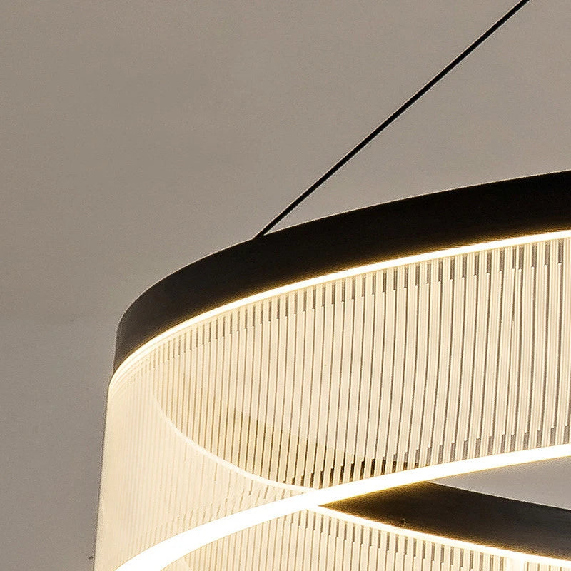 lustre à led circulaire en aluminium et acrylique pour intérieur décoratif - vue 6 sur 24