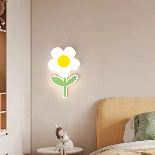 applique murale led fleur pour enfants avec télécommande - vue 5 sur 7