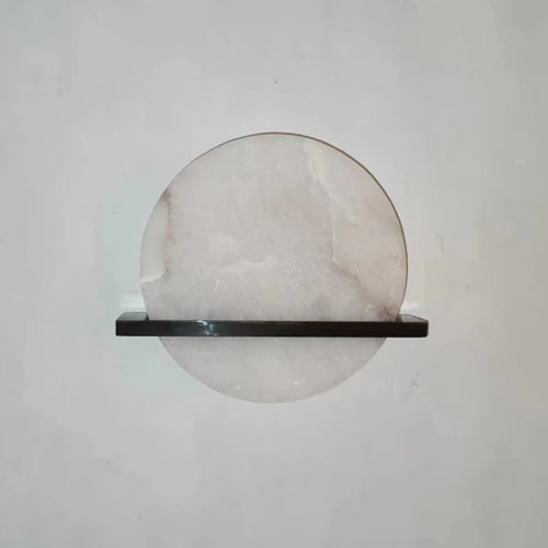 applique murale ronde en marbre naturel et cuivre - vue 4 sur 18