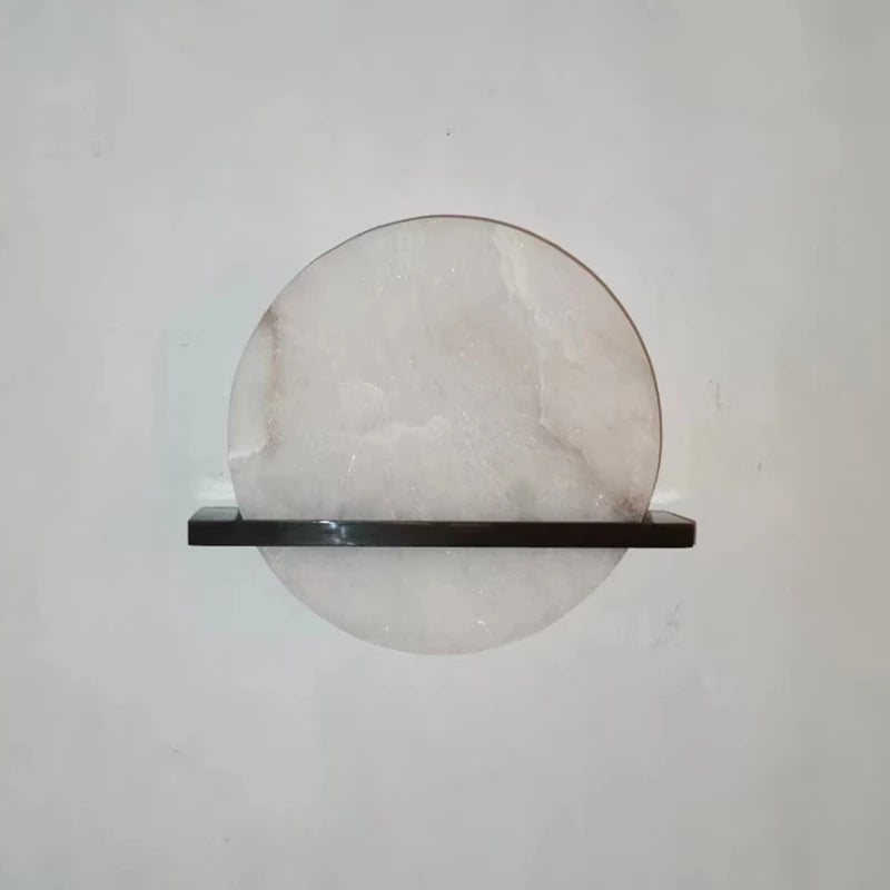 applique murale ronde en marbre naturel et cuivre - vue 4 sur 18