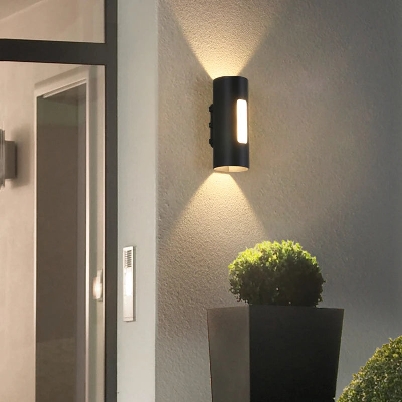 12W Outdoor LED Wall Lamp IP65 Waterproof Simple Up and Down Lighting Porch Garden Lights Home Sconce Decorative COB Spotlight - vue 3 sur 7