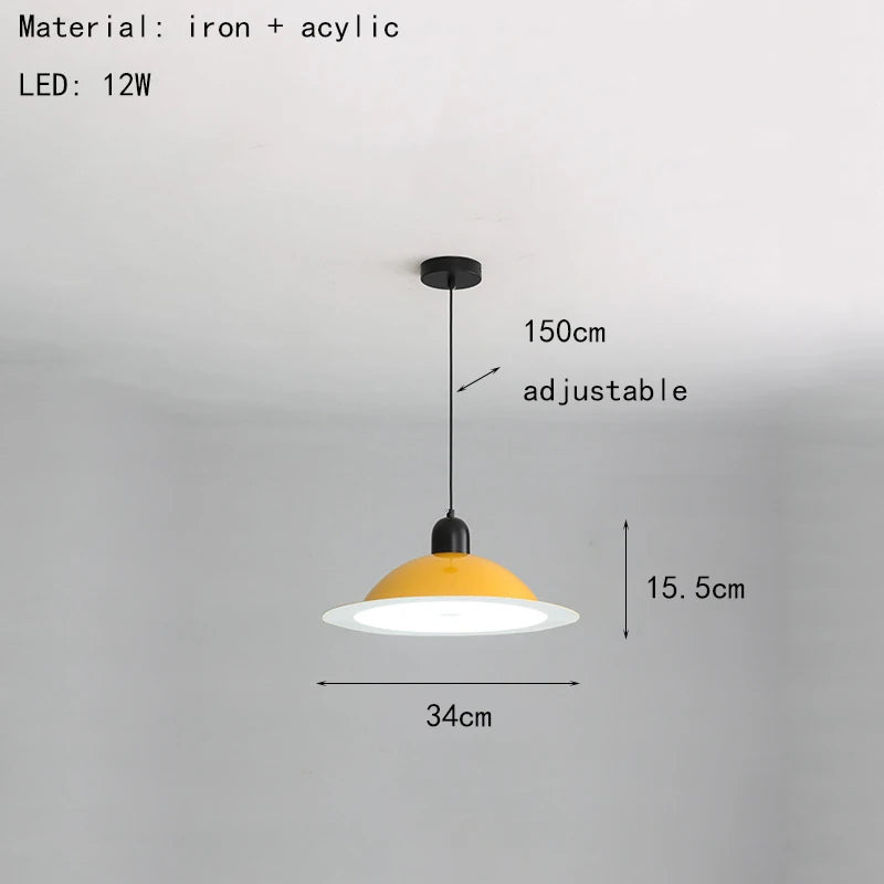 suspension led métal fil réglable lampe suspension - vue 9 sur 17