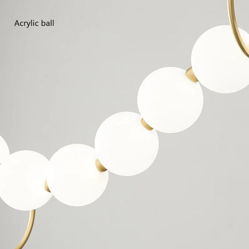 lustre suspension en acrylique blanc avec perles - vue 7 sur 16