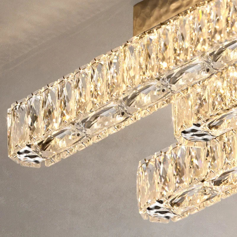 lustre led moderne en cristal avec intensité variable pour la maison - vue 6 sur 13