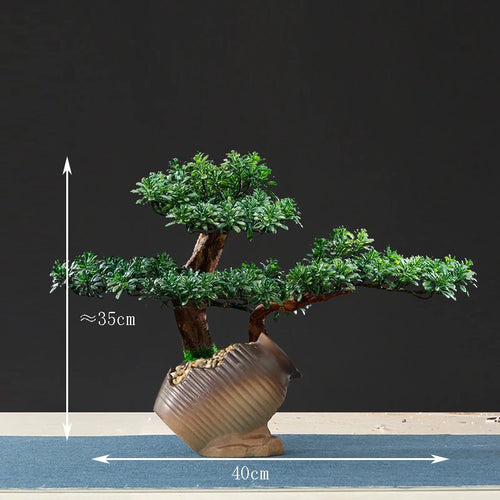 faux arbre bonsaï décoratif pour salon et aménagement paysager - vue 7 sur 36