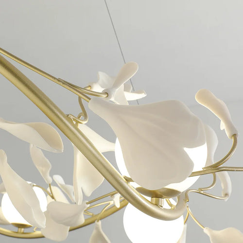 SANDYHA Moderne Fleur Branche Lustre Surround Boule De Verre Anneau Suspension Lumière Led pour Salon Salle À Manger Chambre Lustre Salon - vue 6 sur 8