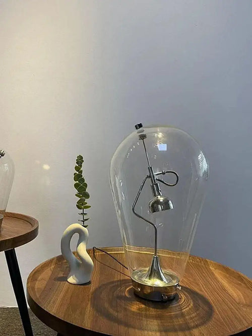 lampe de bureau vintage en verre style industriel tactile - vue 3 sur 8