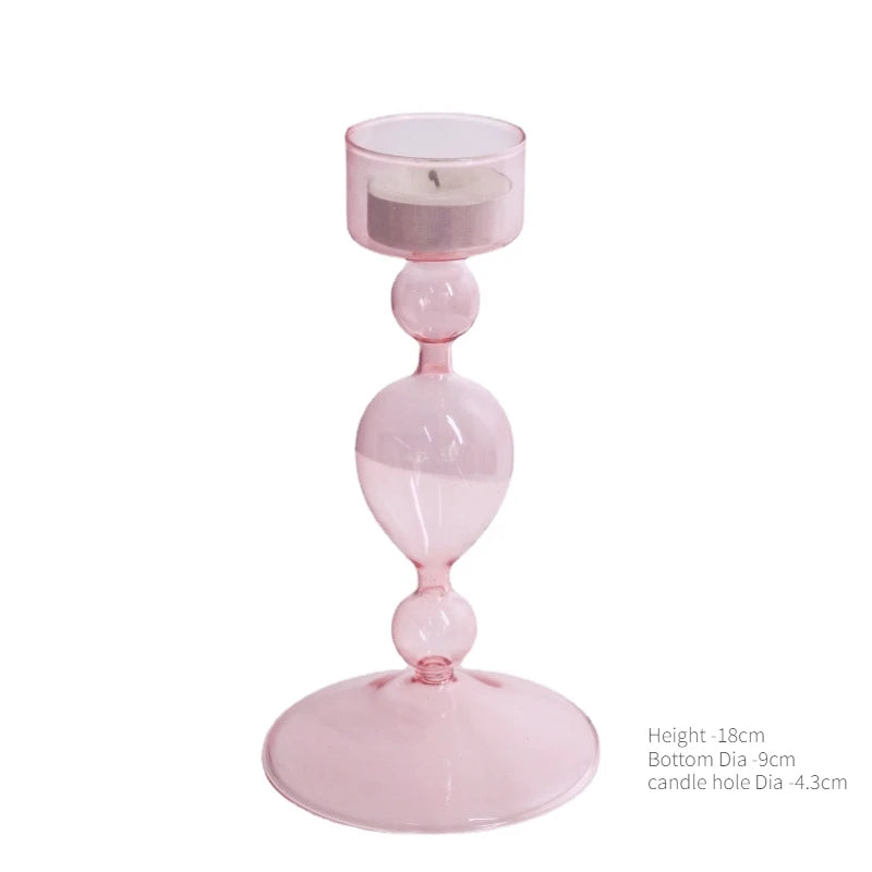 bougeoir en verre conique pour table de mariage et décoration nordique - vue 14 sur 28