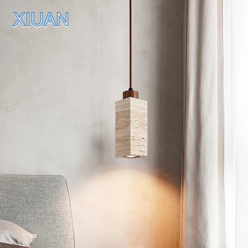 lustre led en pierre de grotte style wabi-sabi - vue 4 sur 11