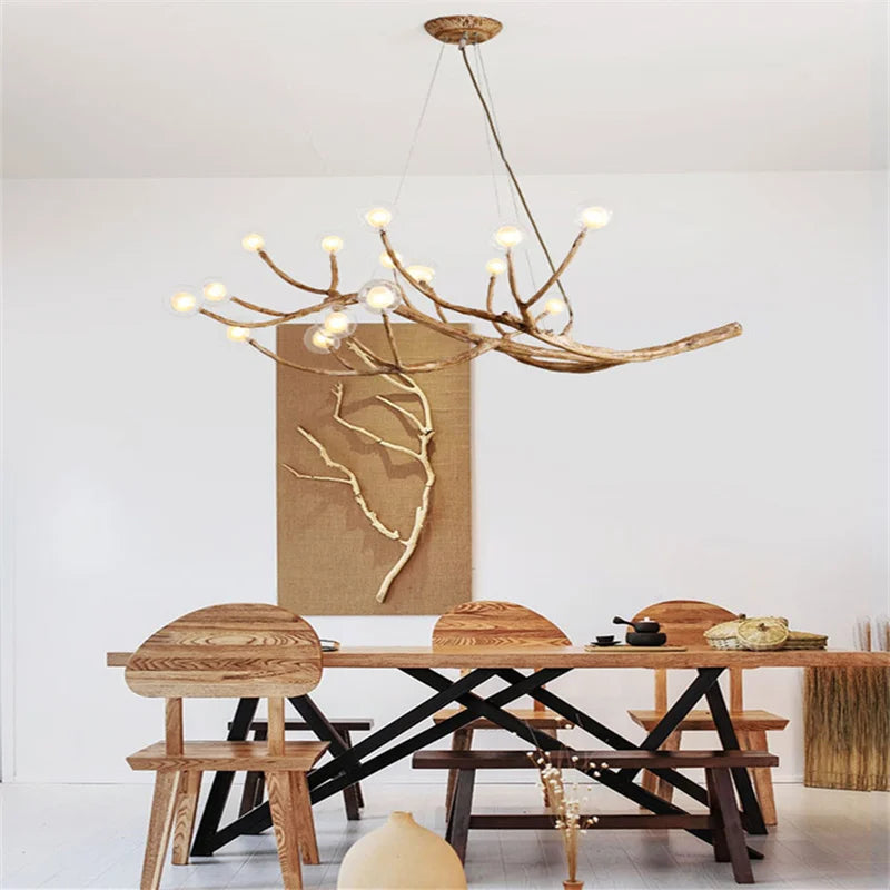 Moderne Arbre Verre Bulle LED Lustre Éclairage Rétro Plafond Lustres Vintage Maison Suspension Suspension Luminaires - vue 3 sur 23