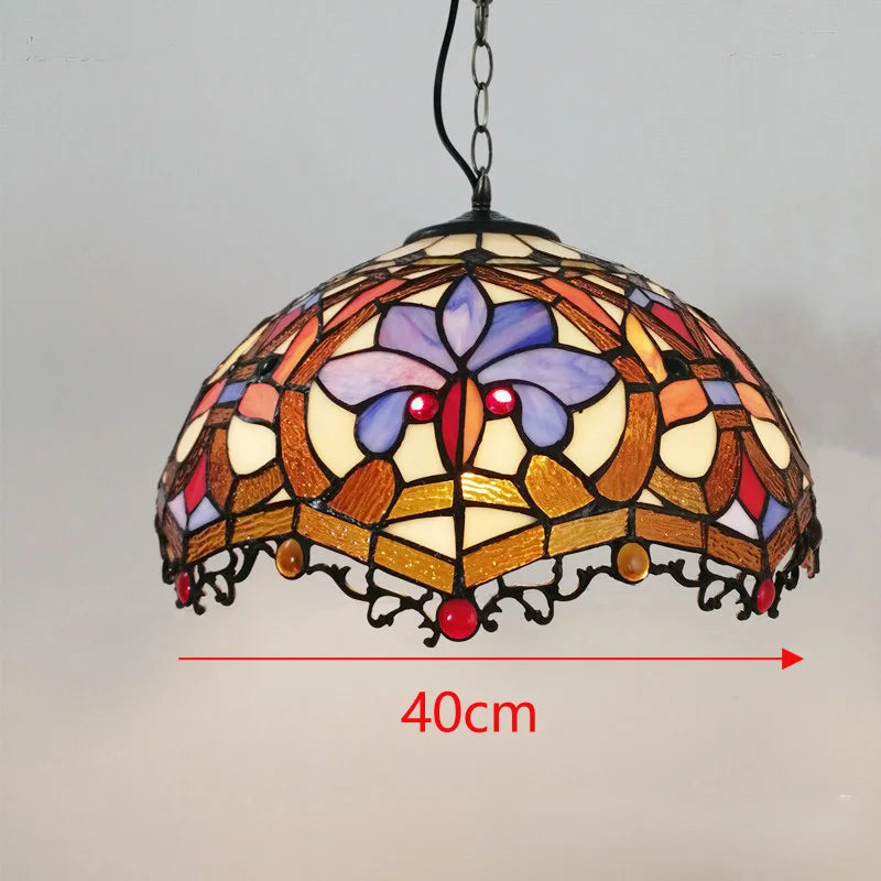 lustre tiffany vitrail style méditerranéen pour intérieur élégant - vue 12 sur 22
