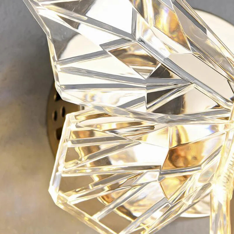 applique murale LED cristal papillon de luxe - vue 5 sur 7