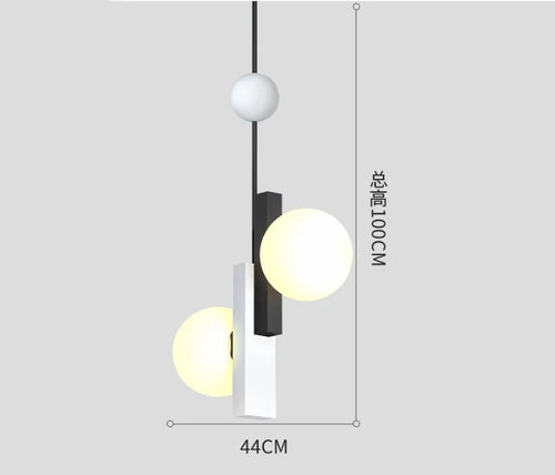 suspension led en verre design moderne nordique - vue 14 sur 16