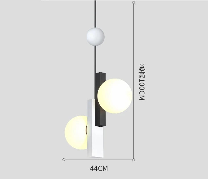 suspension led en verre design moderne nordique - vue 14 sur 16