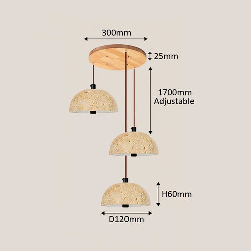 suspension wabi sabi trois têtes design minimaliste européen pour restaurants - vue 5 sur 6