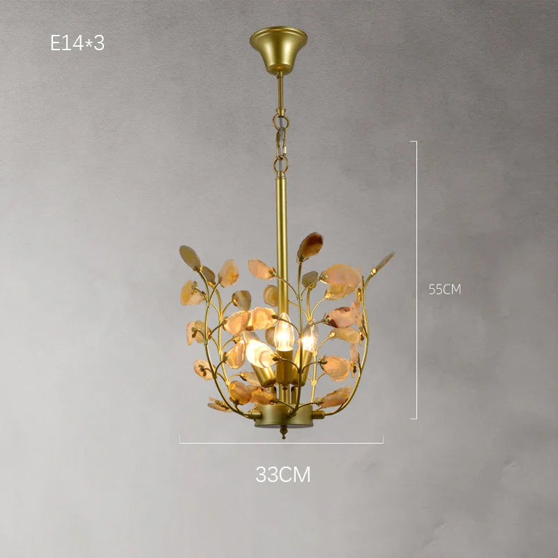 lustre led en agate naturelle idéal pour décoration romantique - vue 15 sur 15