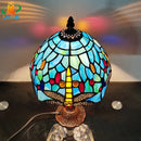 lampe de chevet libellule en alliage émaillé antique décoration méditerranéenne